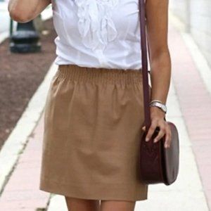 J. CREW Factory Sidewalk Skirt Wool Blend Paperbag Camel